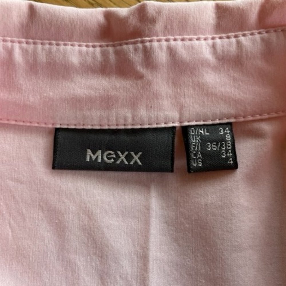 MEXX  SHORT-SLEEVED BUTTON-DOWN FITTED BLOUSE  Pink, Size 4 - Picture 8 of 10